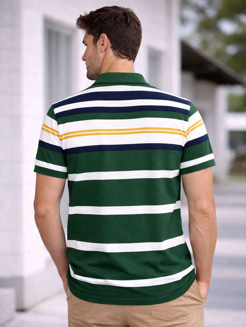 men striped short sleeve regular fit polo t-shirt - 22471577 -  Standard Image - 3