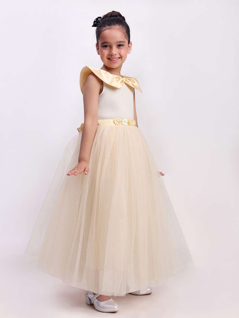 girls gold satin party gown - 22471588 -  Standard Image - 3