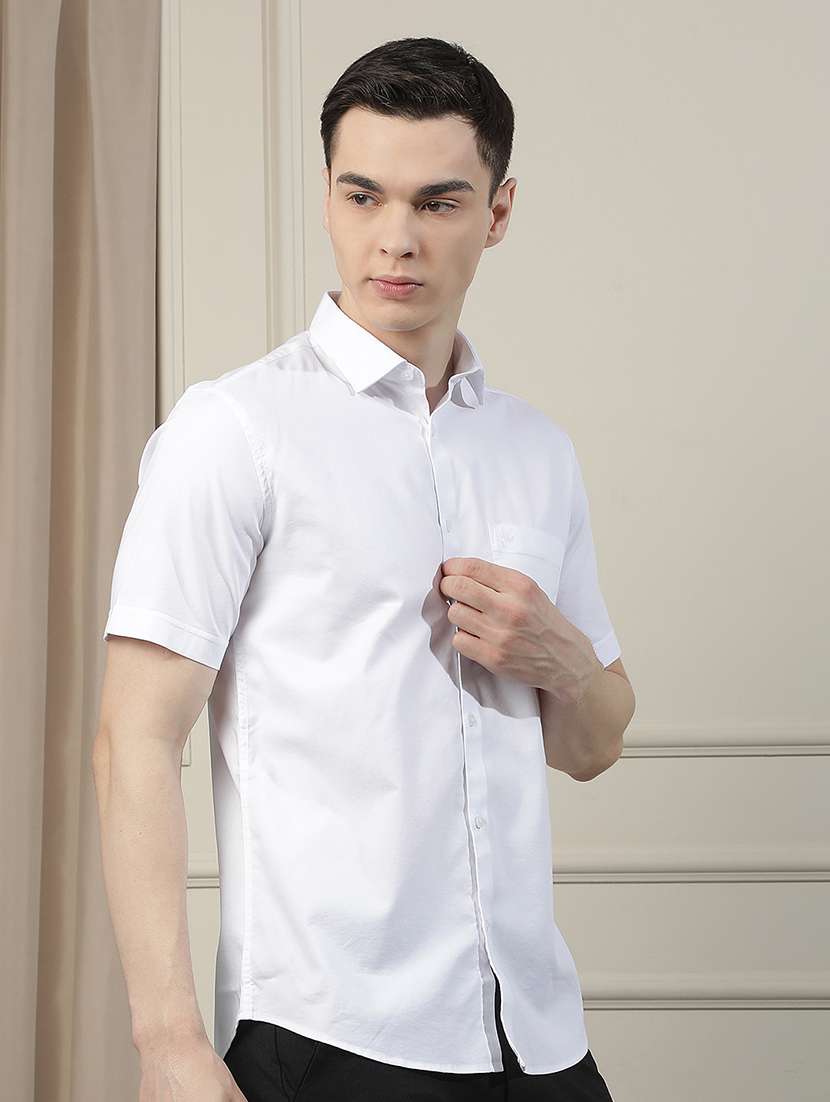 men solid short sleeve slim fit casual shirt - 22471607 -  Standard Image - 3