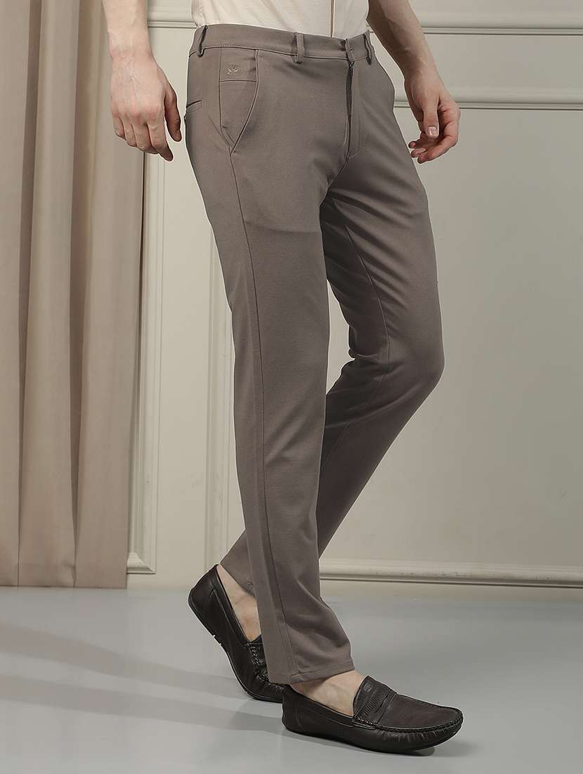 men solid mid rise chinos casual trouser - 22471616 -  Standard Image - 3