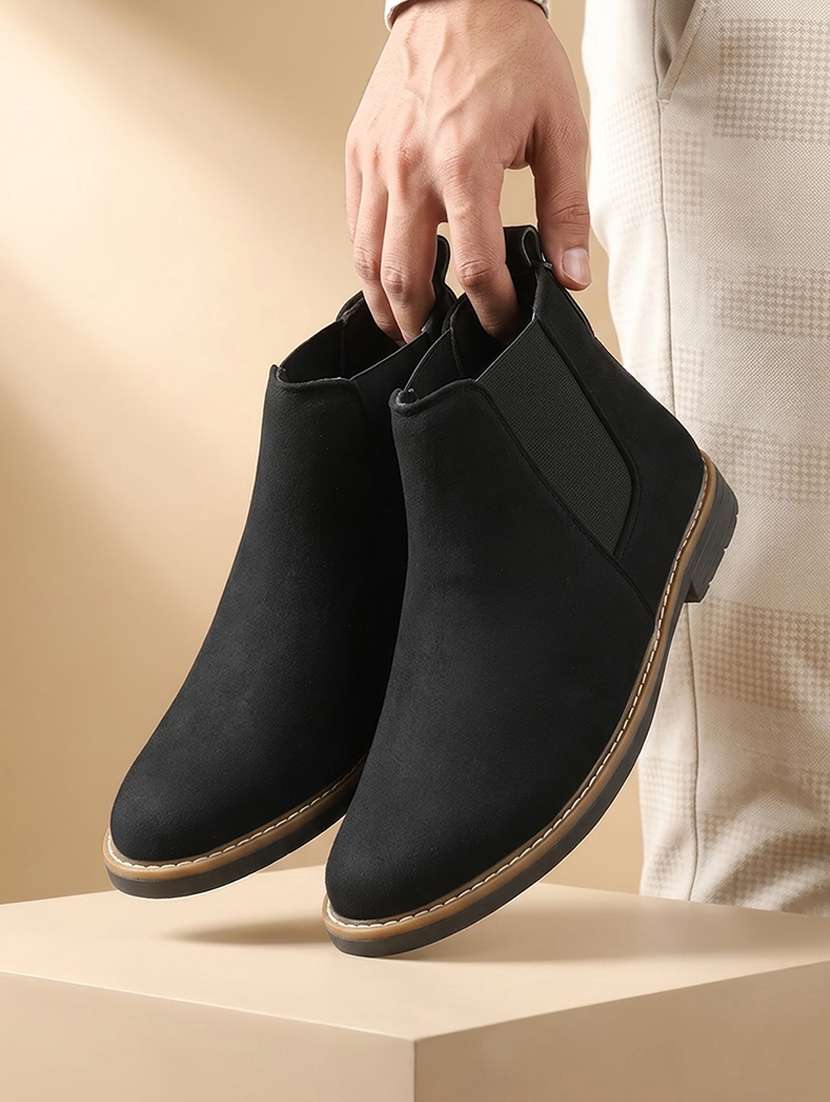 men black high ankle boot