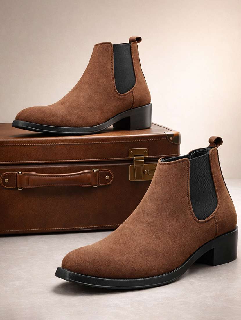 men brown high ankle boot