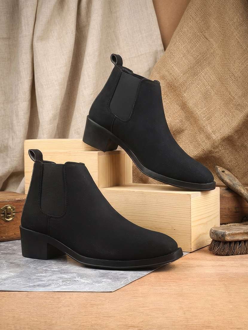 men black high ankle boot