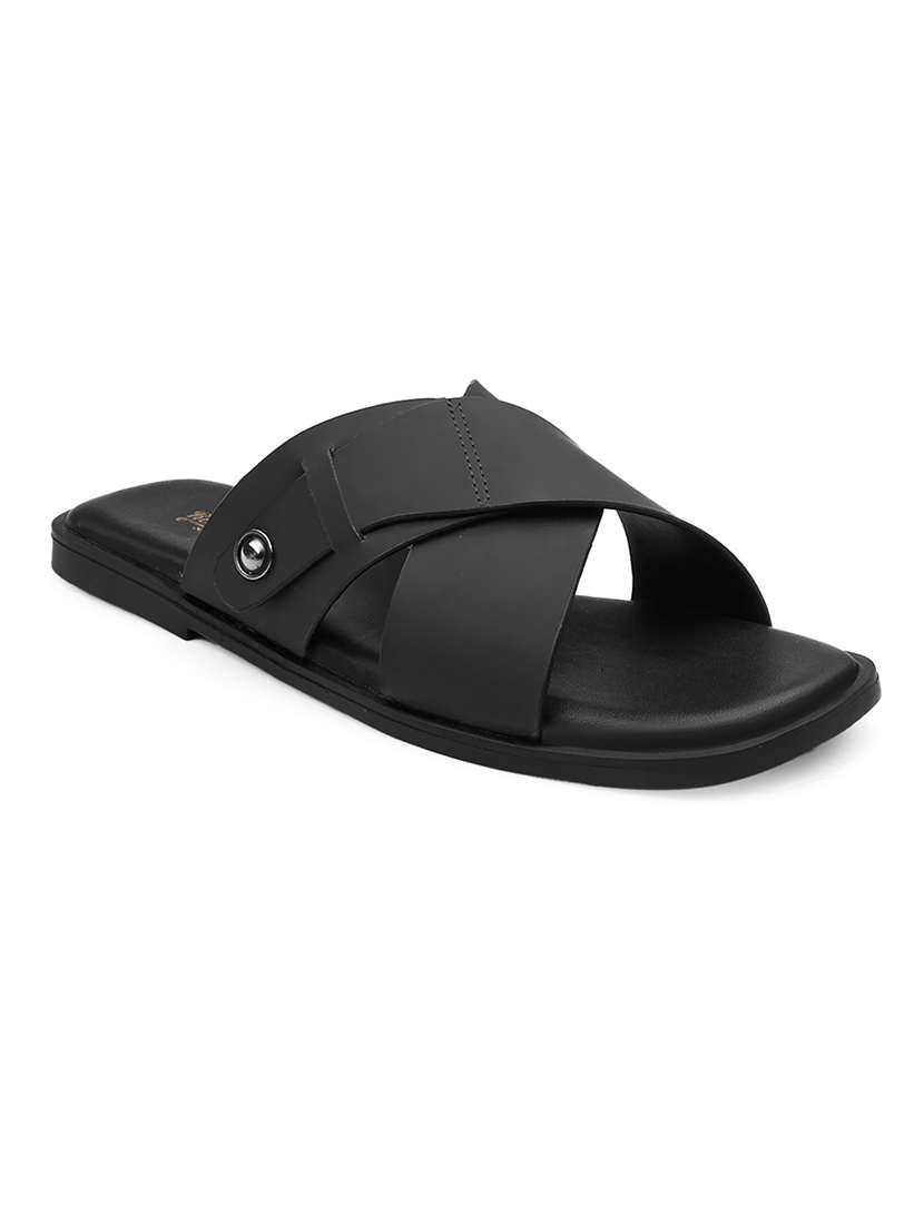men solid slip on sandal