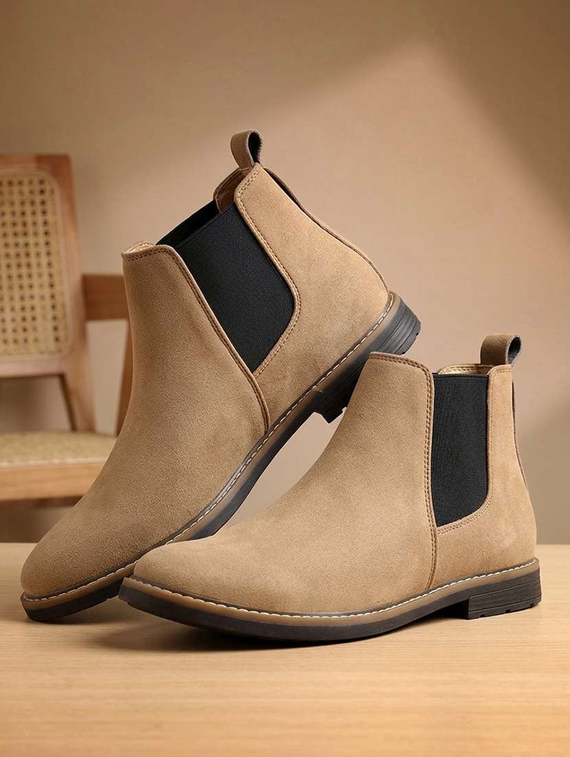 men tan high ankle boot