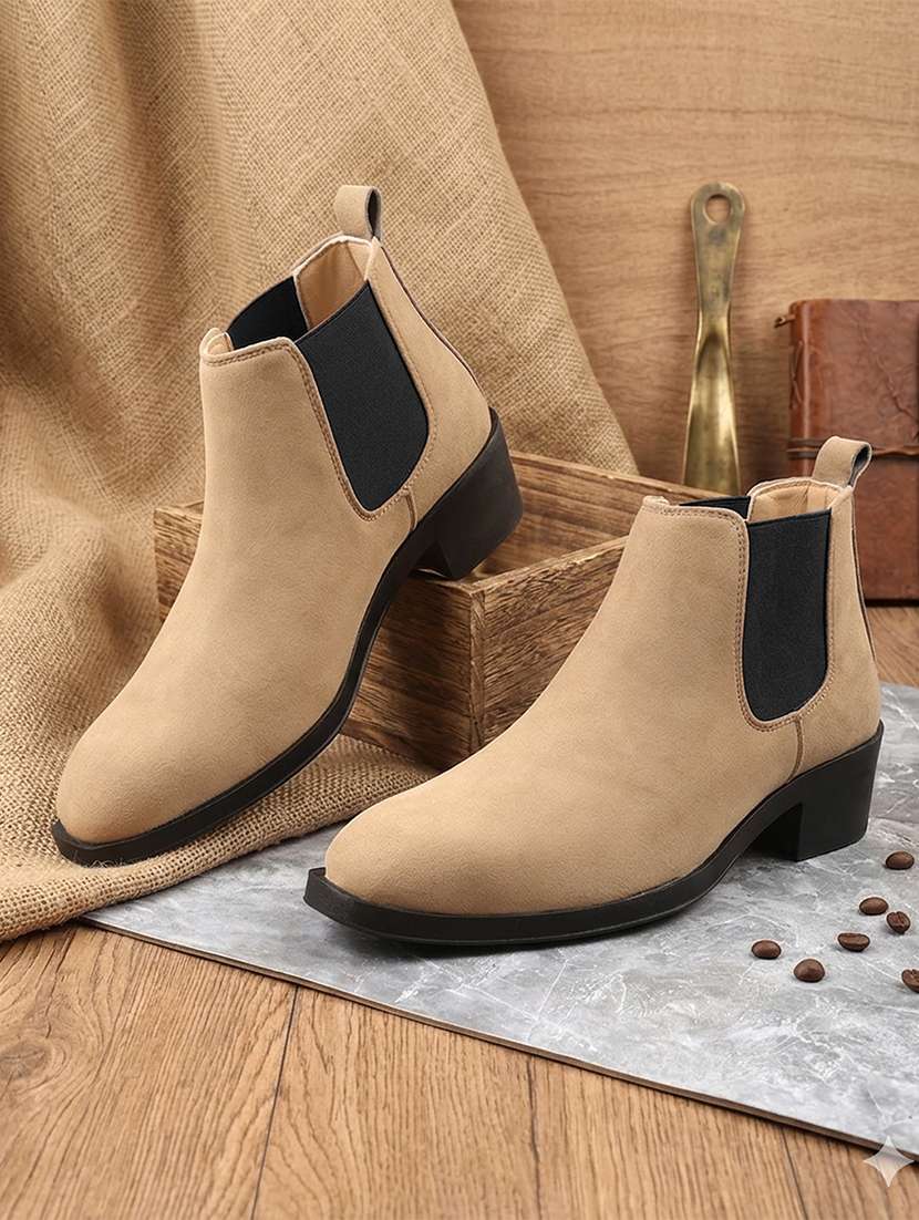 men tan high ankle boot