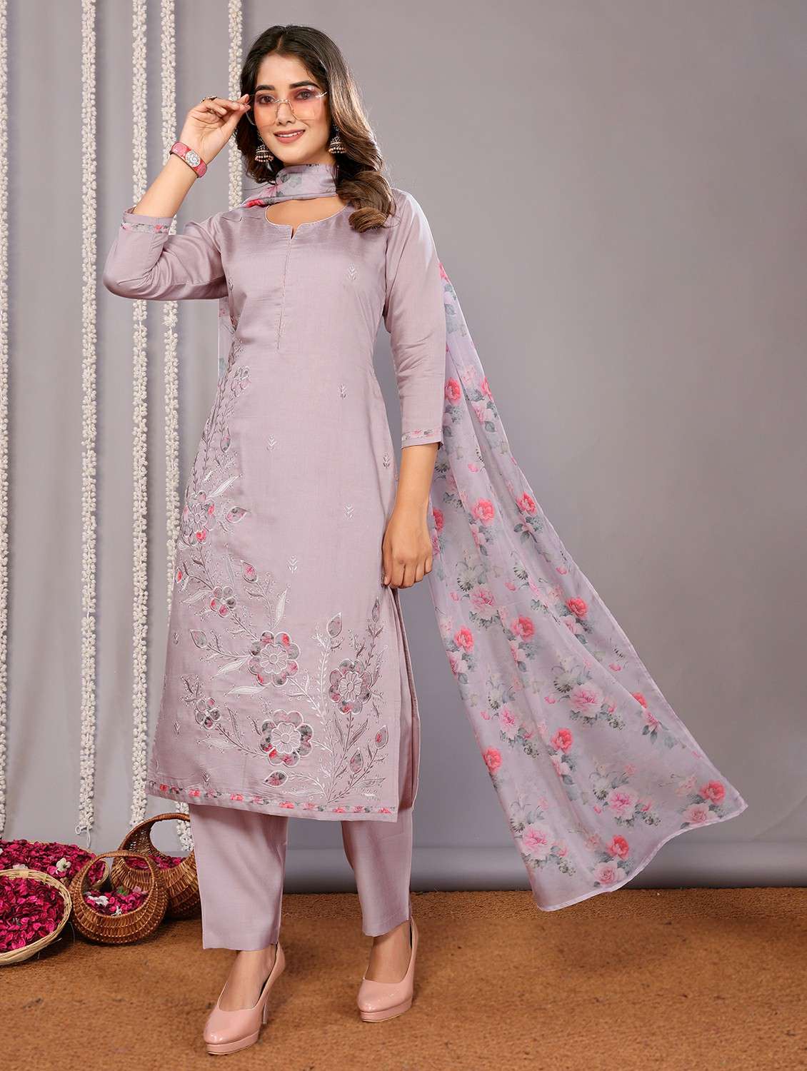 women lavender suit set
