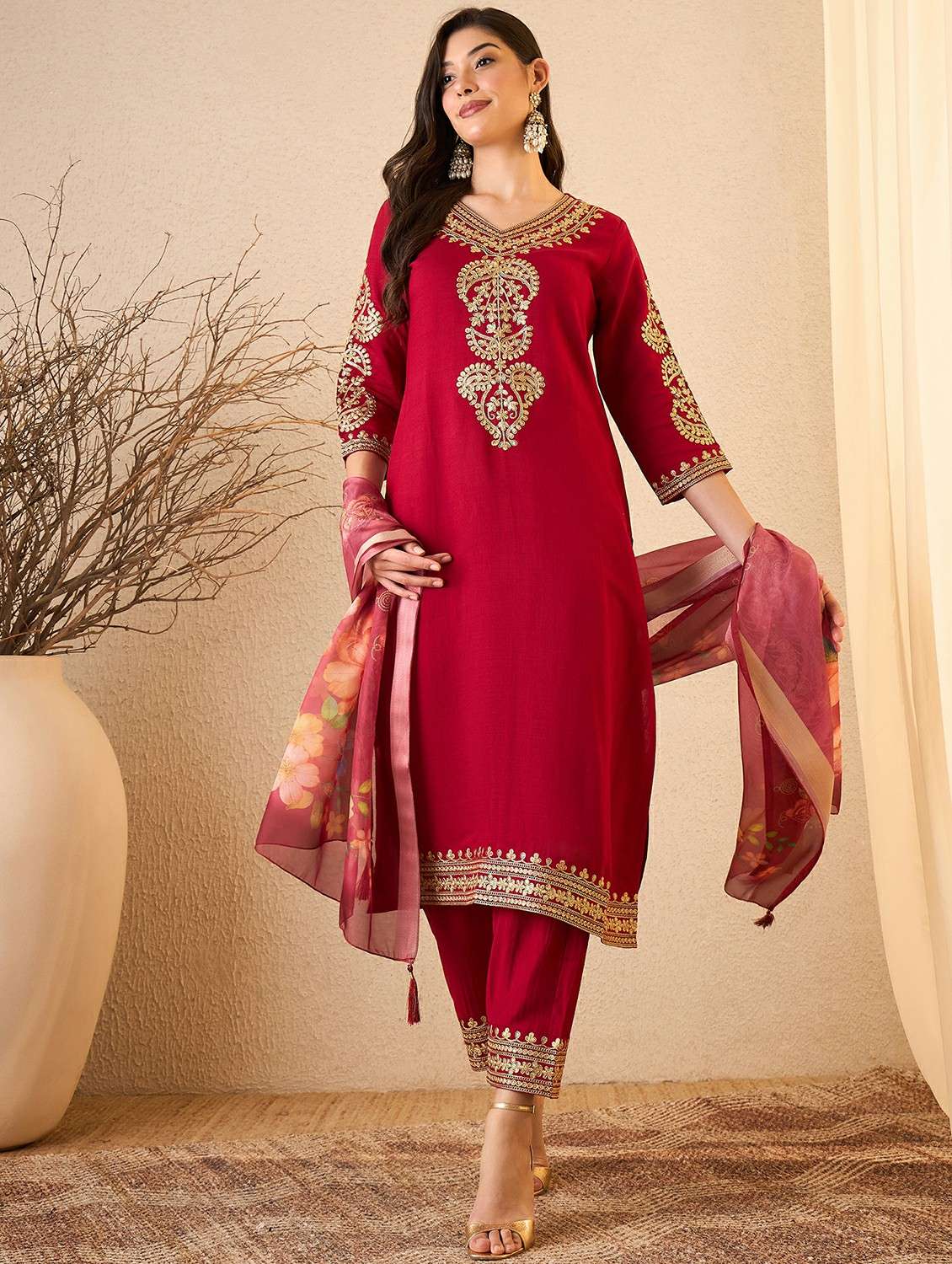 women maroon suit set