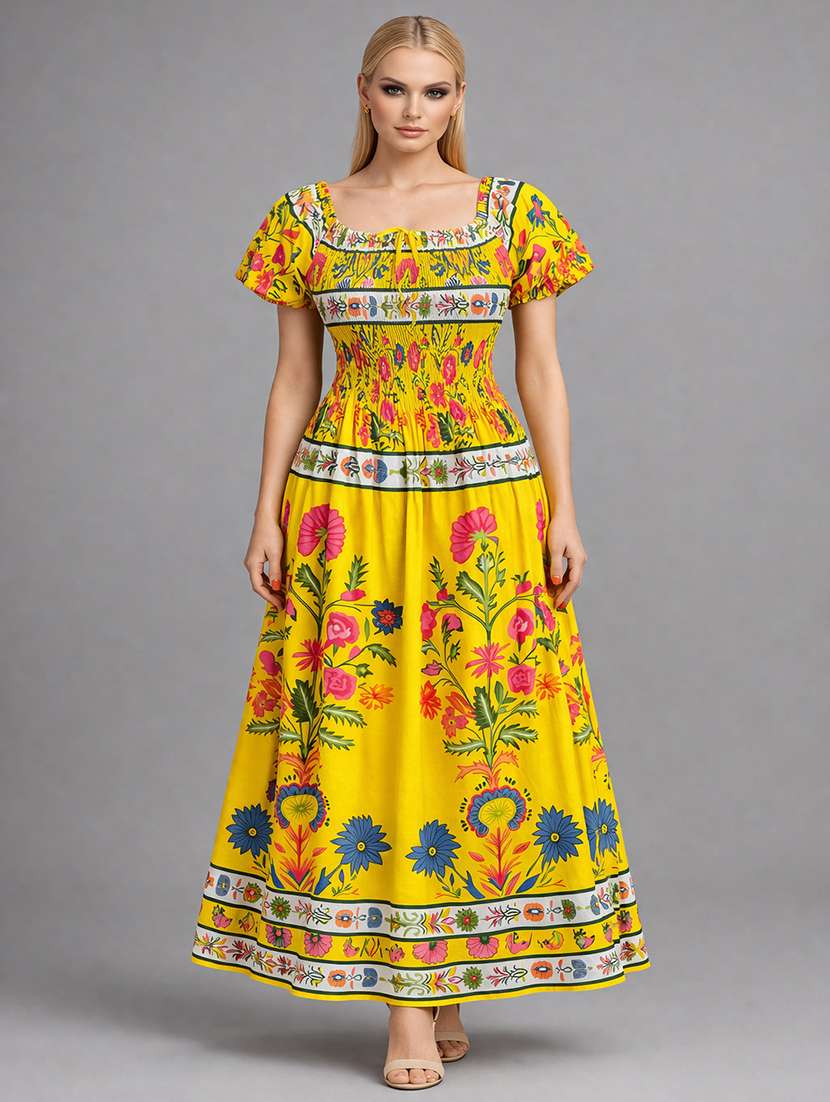 floral print fit & flare maxi dress