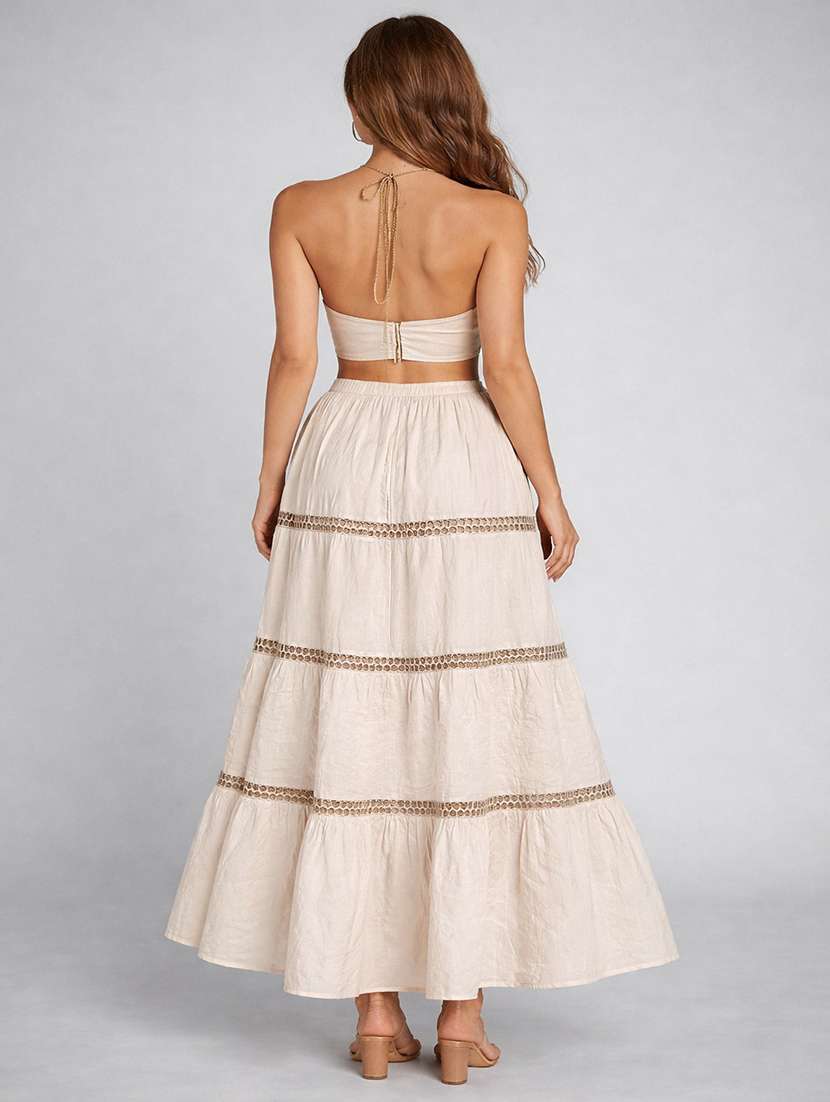 women self designed high rise flared skirt - 22471941 -  Standard Image - 3