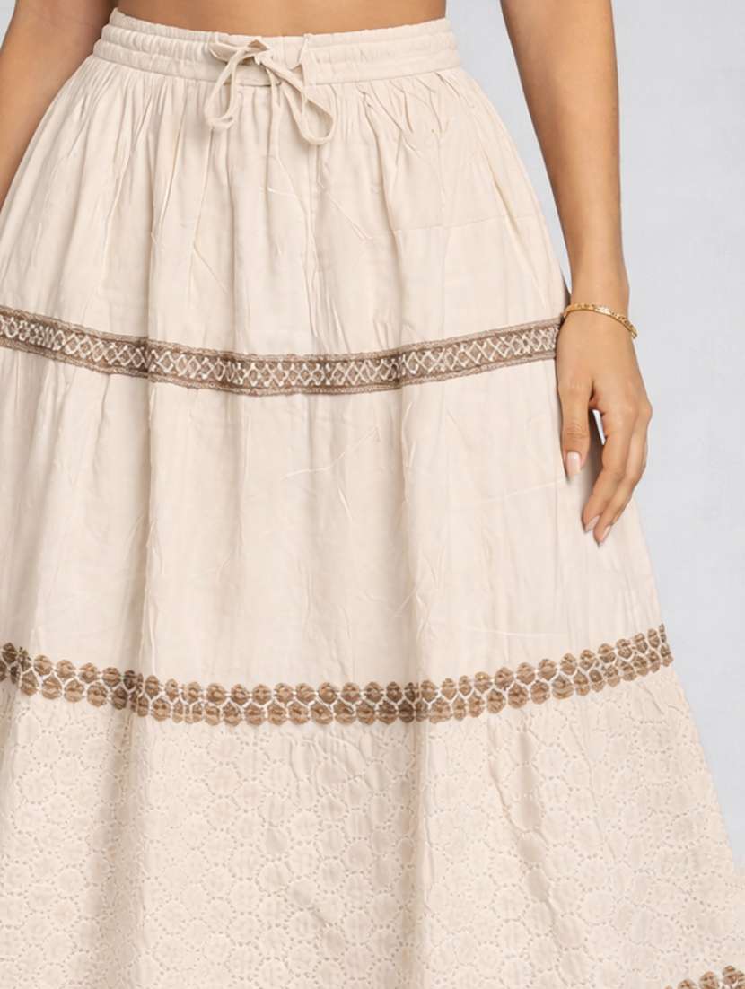 women self designed high rise flared skirt - 22471941 -  Standard Image - 5
