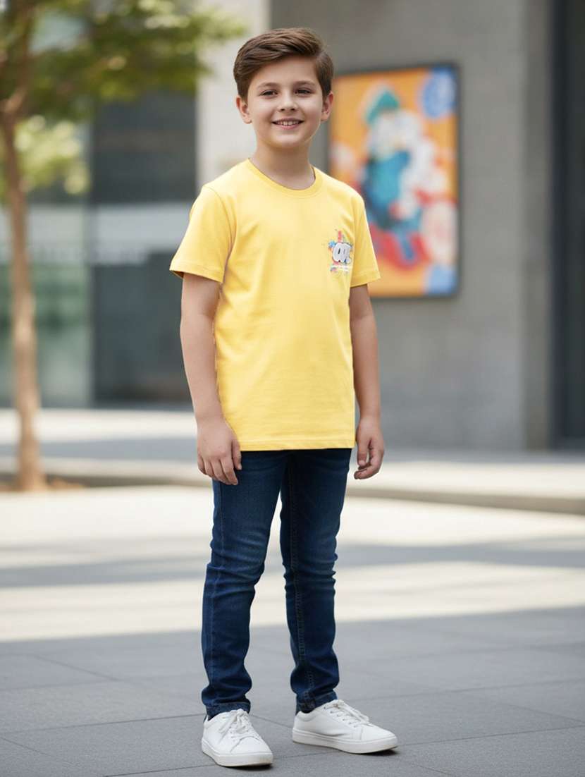 boys printed short sleeves regular fit t-shirt