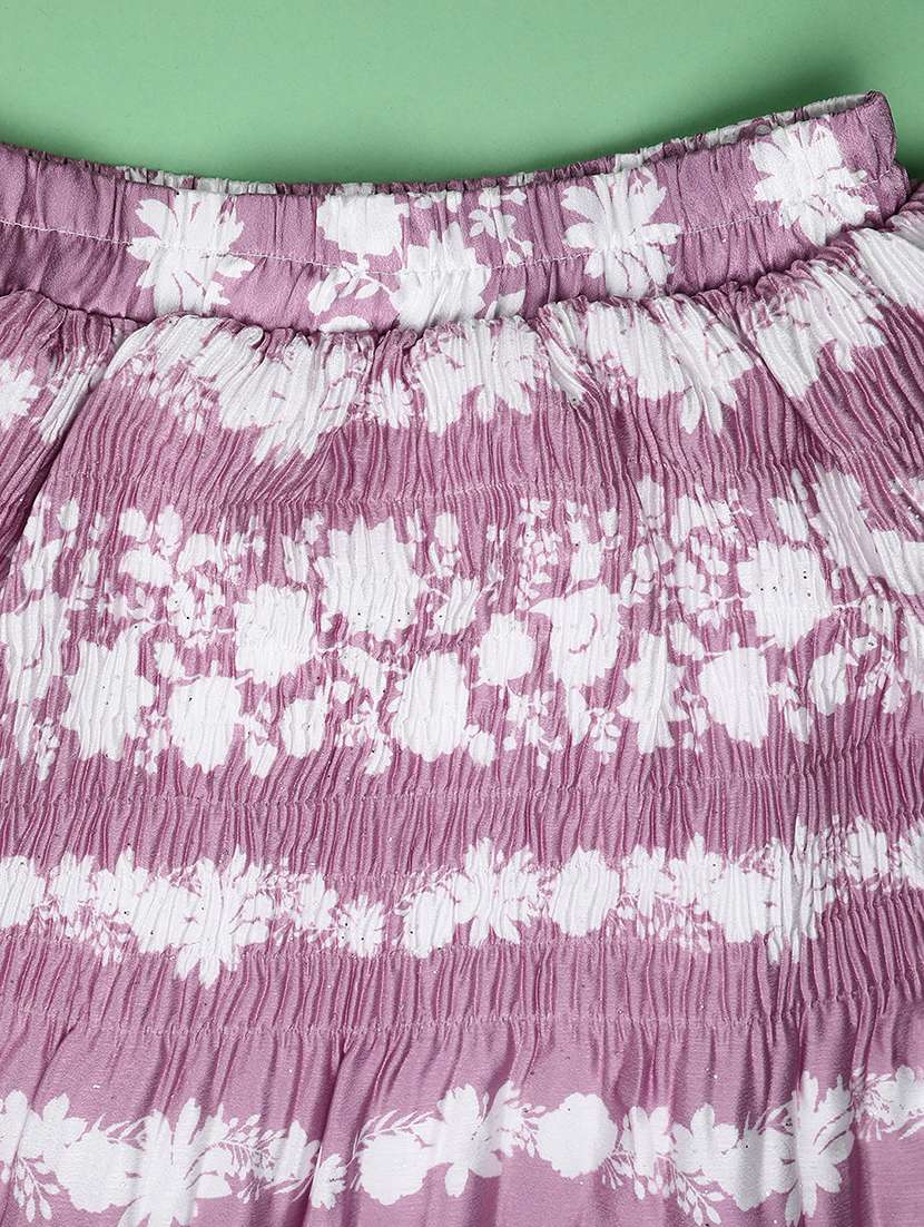 girls printed round neck top and skirt with jacket - 22472006 -  Standard Image - 5