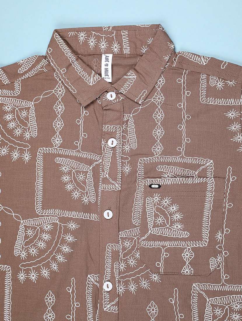 Boys Printed Short Sleeves Regular Fit Shirt - 22472015 -  Standard Image - 3