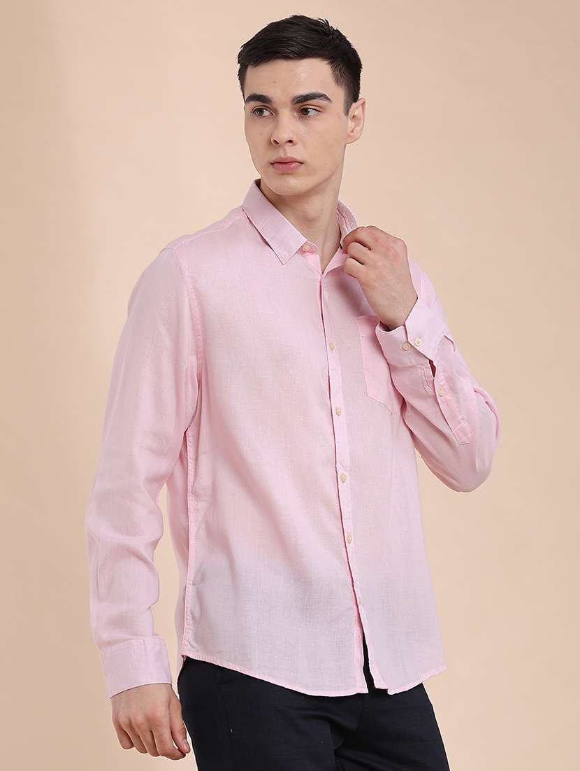 men solid long sleeve regular fit casual shirt - 22472020 -  Standard Image - 3
