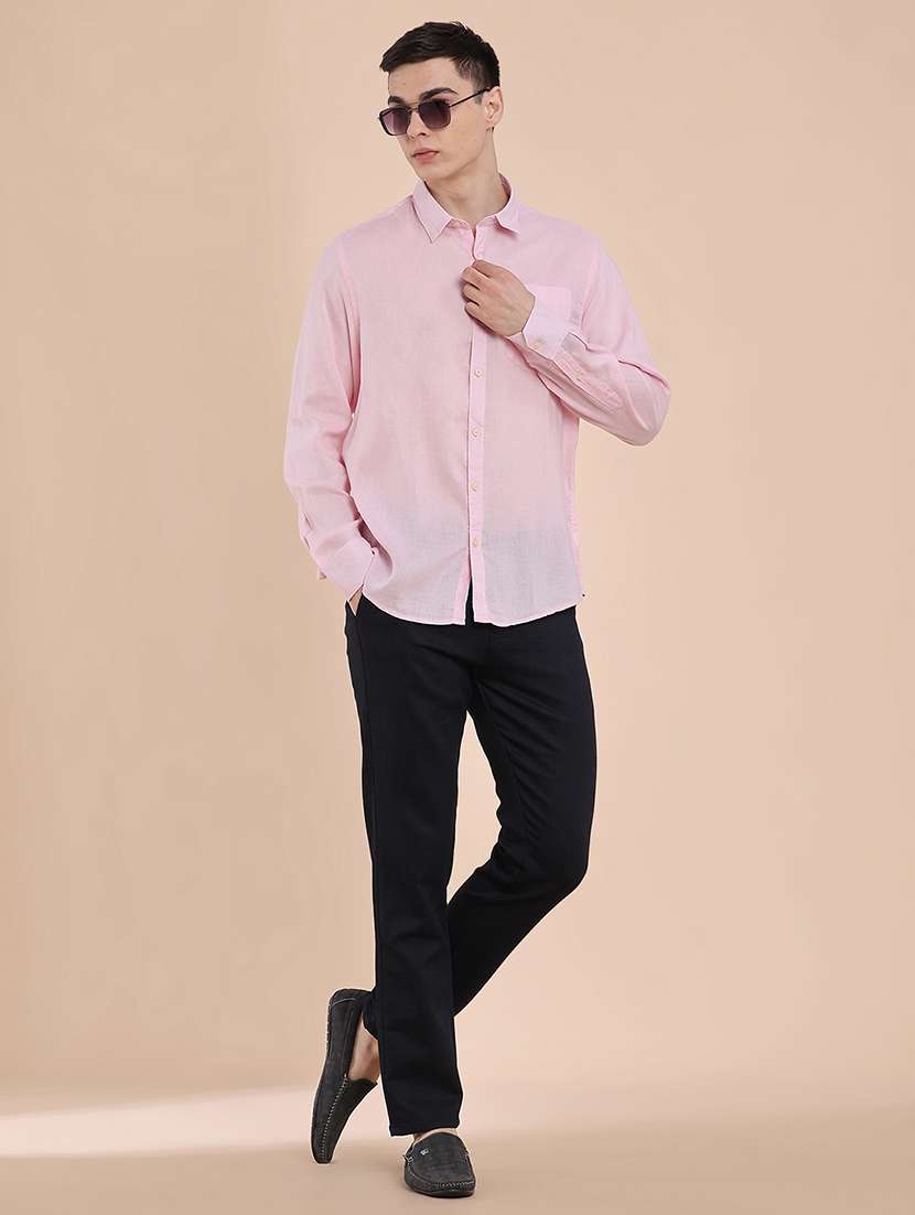 men solid long sleeve regular fit casual shirt - 22472020 -  Standard Image - 5