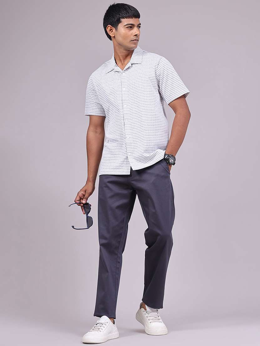 Men Solid Mid Rise Chinos Casual Trouser - 22472027 -  Standard Image - 5