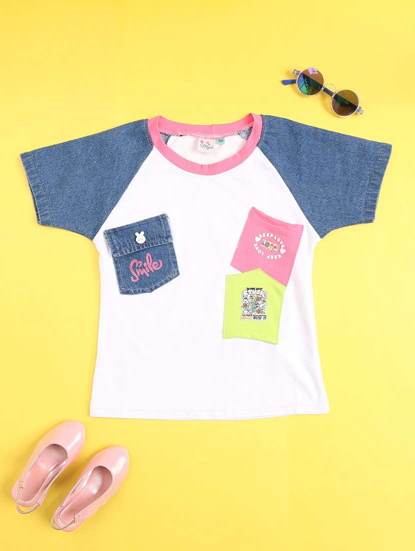 Girls Colourblocked Short Sleeves Full Length Set - 22472066 -  Standard Image - 3