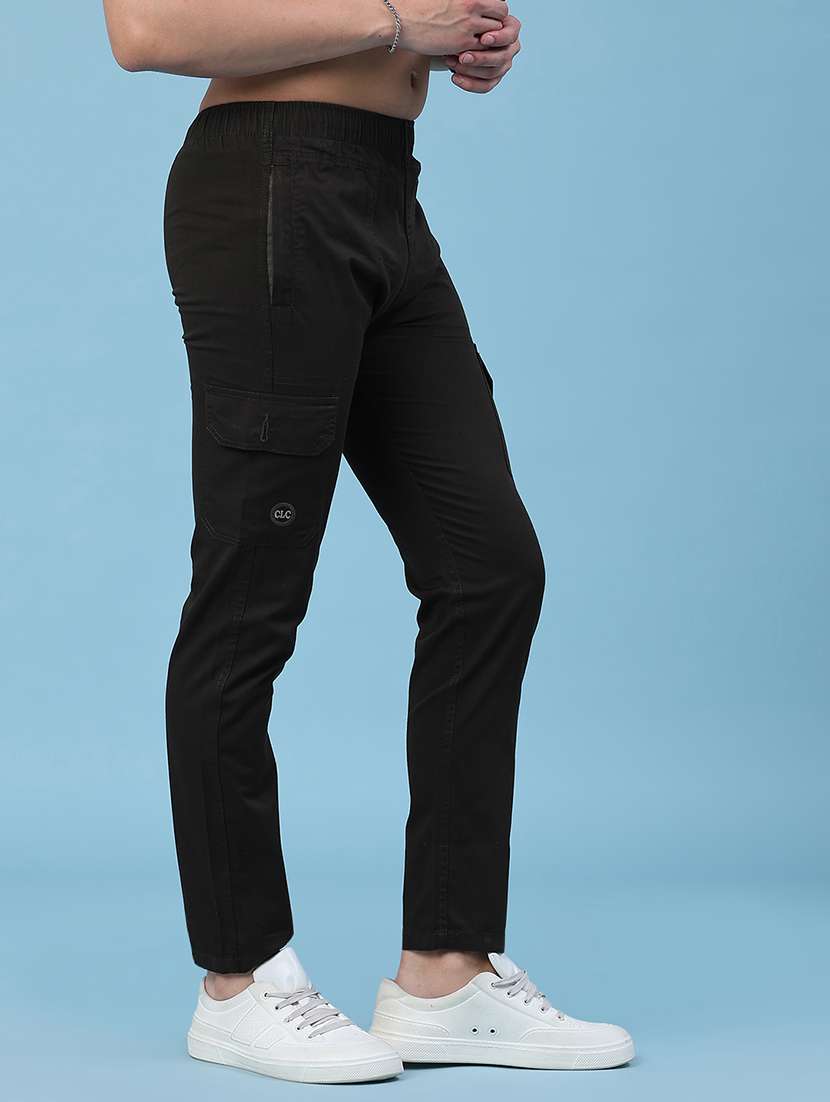 Men Solid Mid Rise Regular Fit Cargo - 22472203 -  Standard Image - 3