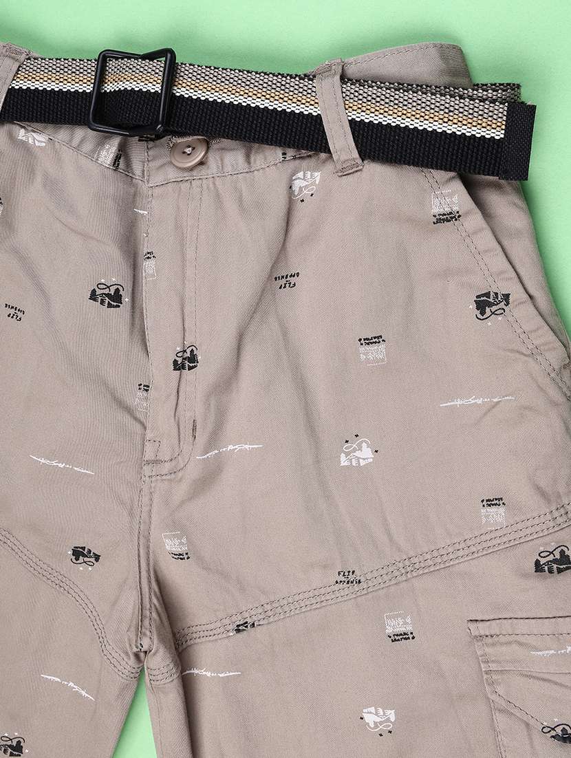 boys printed mid rise cargo three fourth shorts - 22472242 -  Standard Image - 3