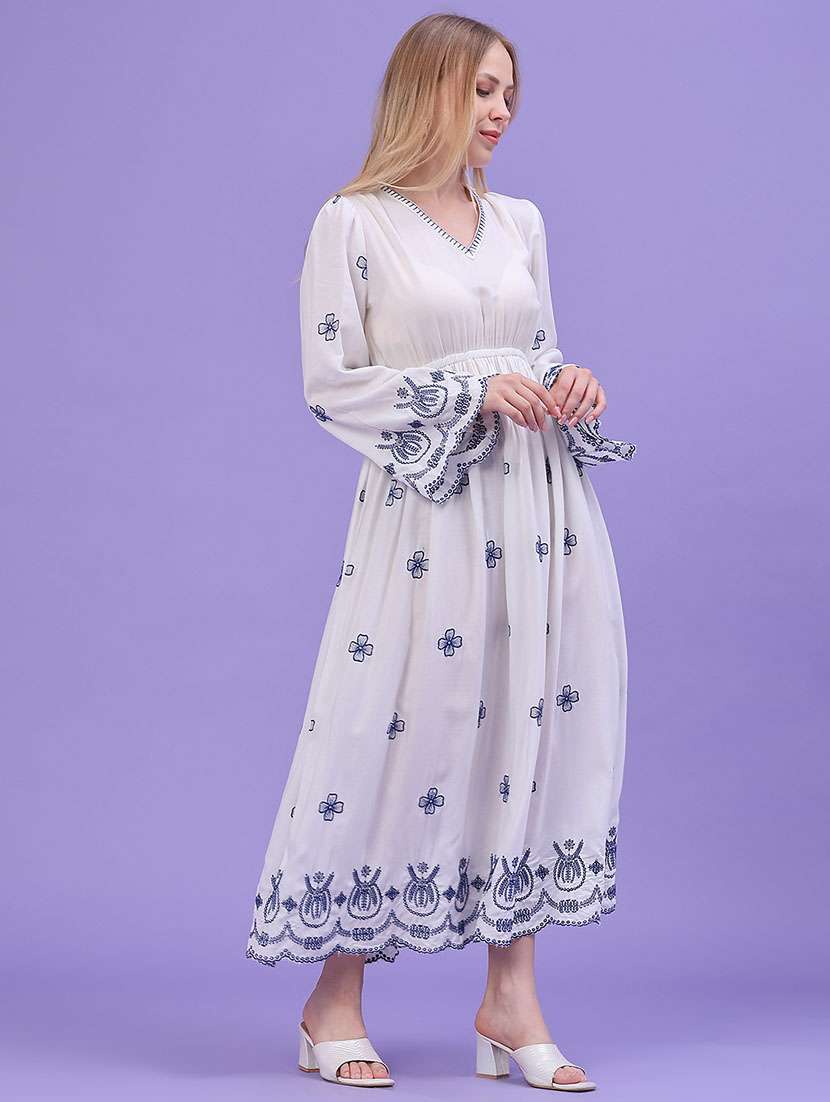 Women Embroidered Long Sleeves Fit And Flare Dress - 22472348 -  Standard Image - 3