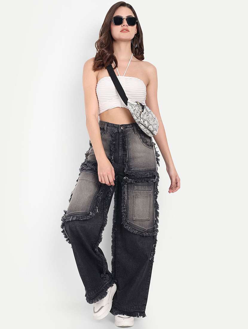 women grey denim jeans - 22472541 -  Standard Image - 5