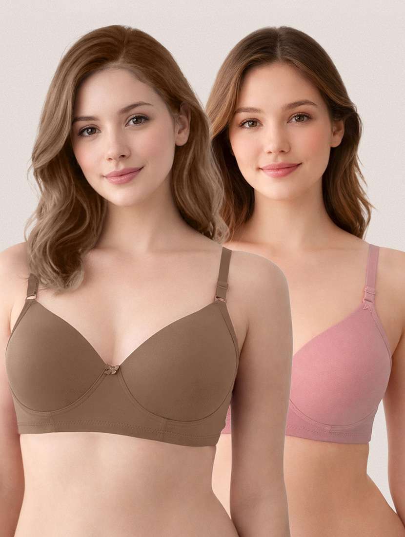 women multi colored  solid nylon regular bra
