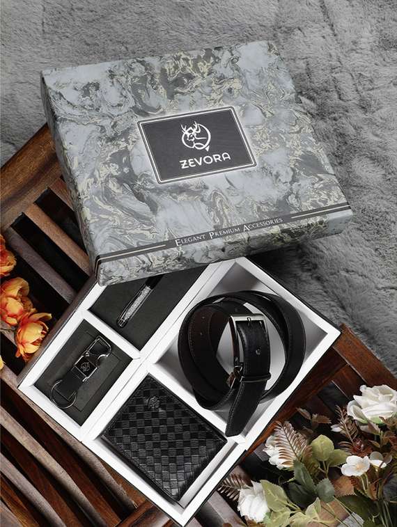 zevora men gift set with belt wallet