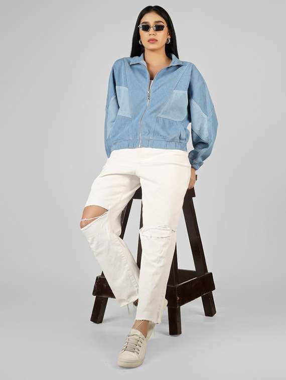 women blue denim jacket - 22472605 -  Standard Image - 5