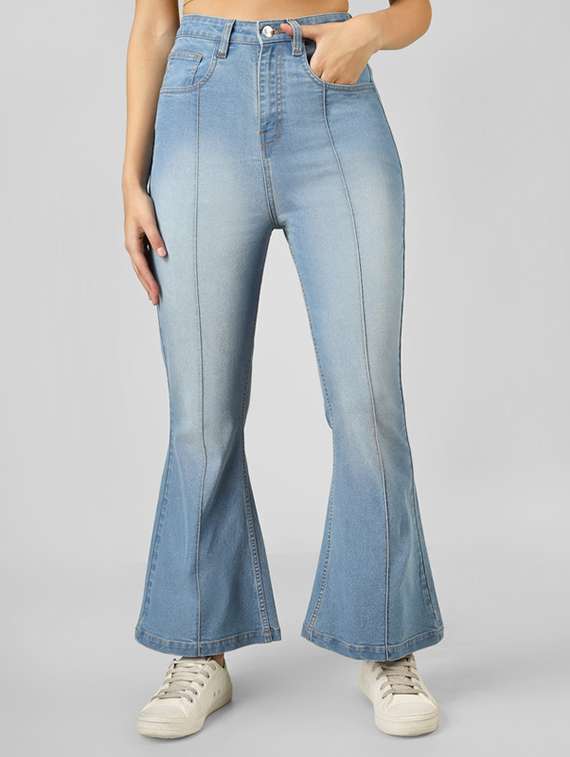 women blue cotton jean