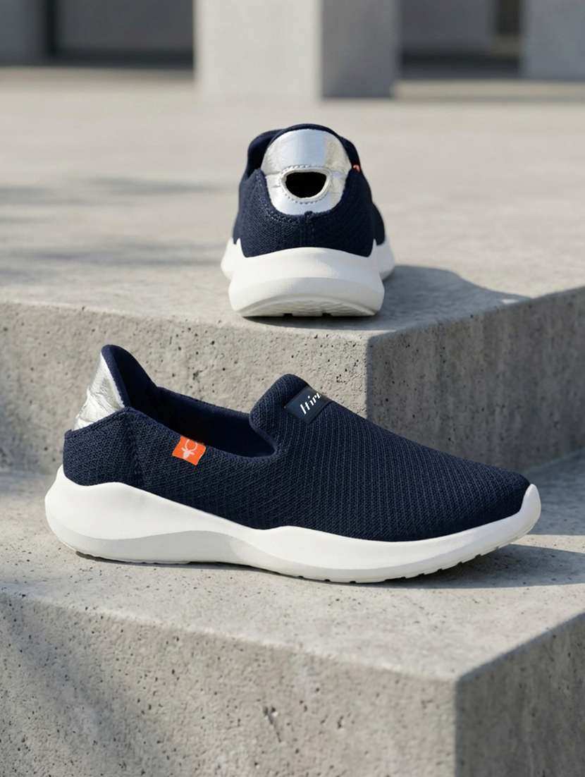 women blue slip on sports shoe