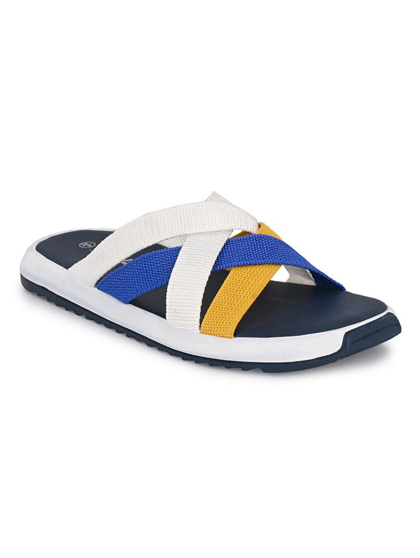 men solid multi colored slip on slipper