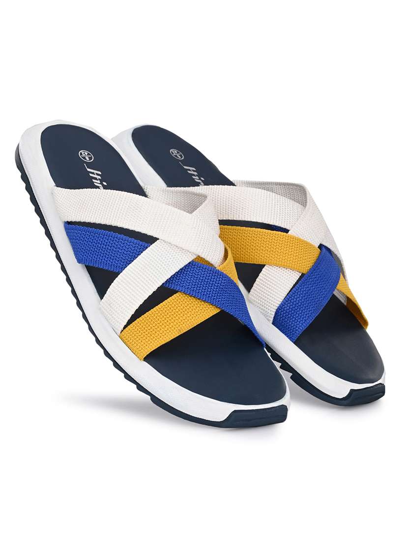 men solid multi colored slip on slipper - 22472823 -  Standard Image - 3