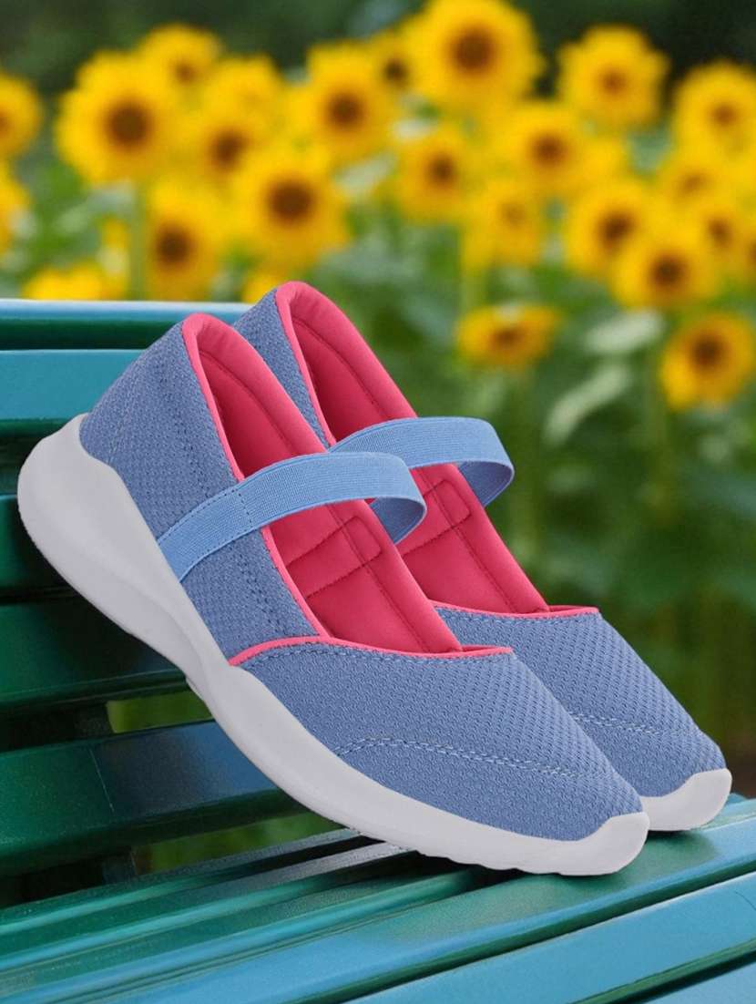 women light blue slip on casual shoe