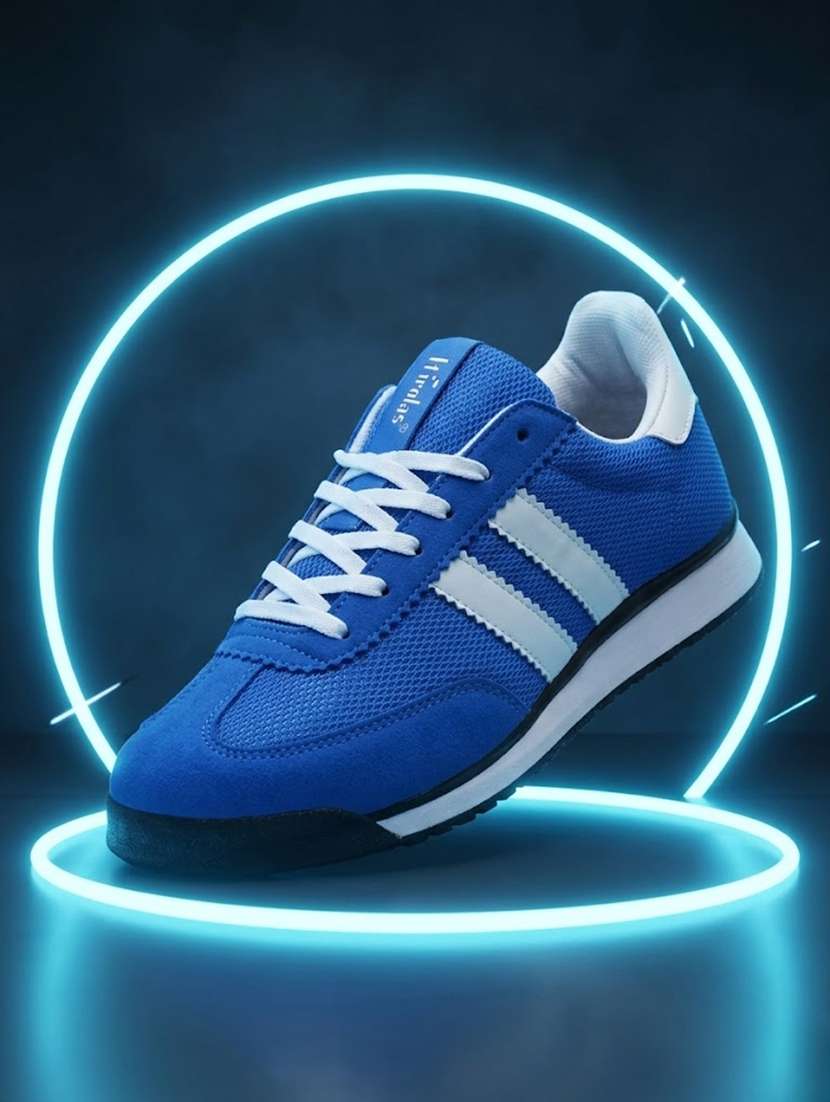 men blue lace up sneaker