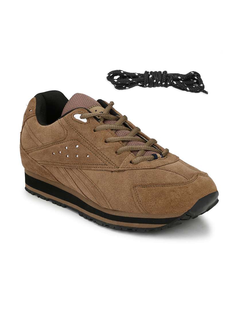 men solid  brown lace up shoe
