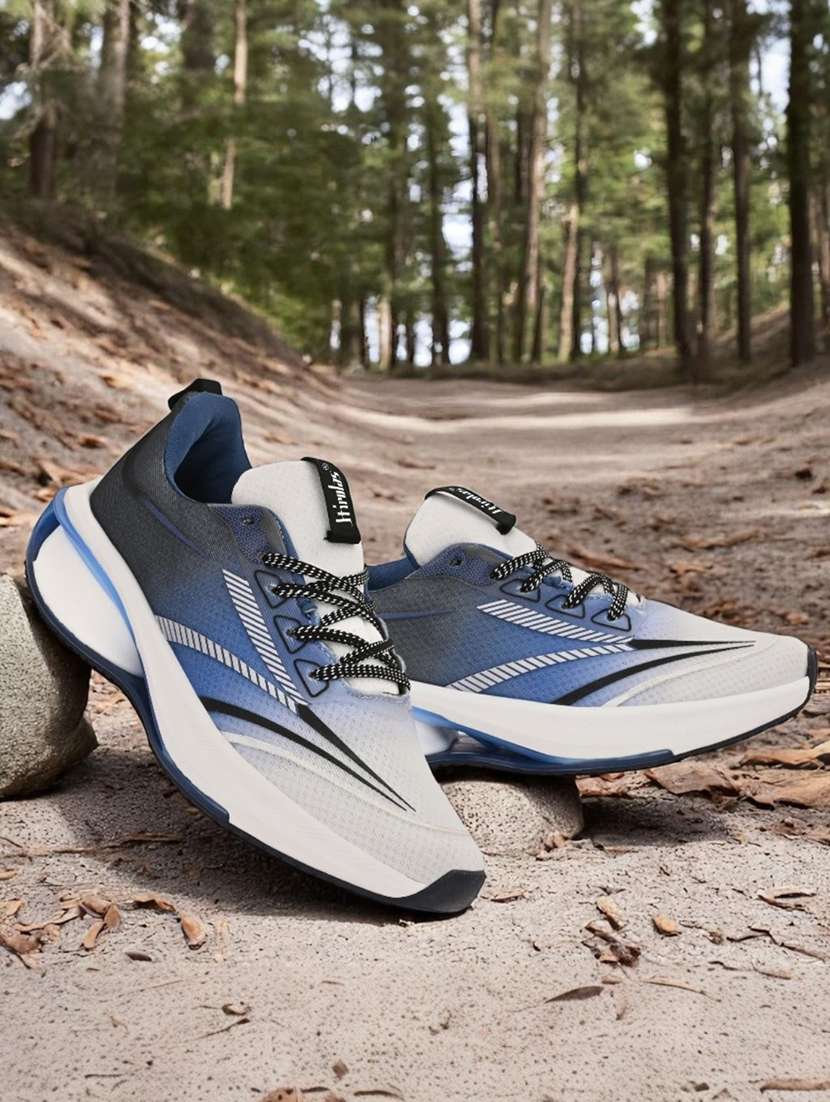 men solid blue lace up shoe