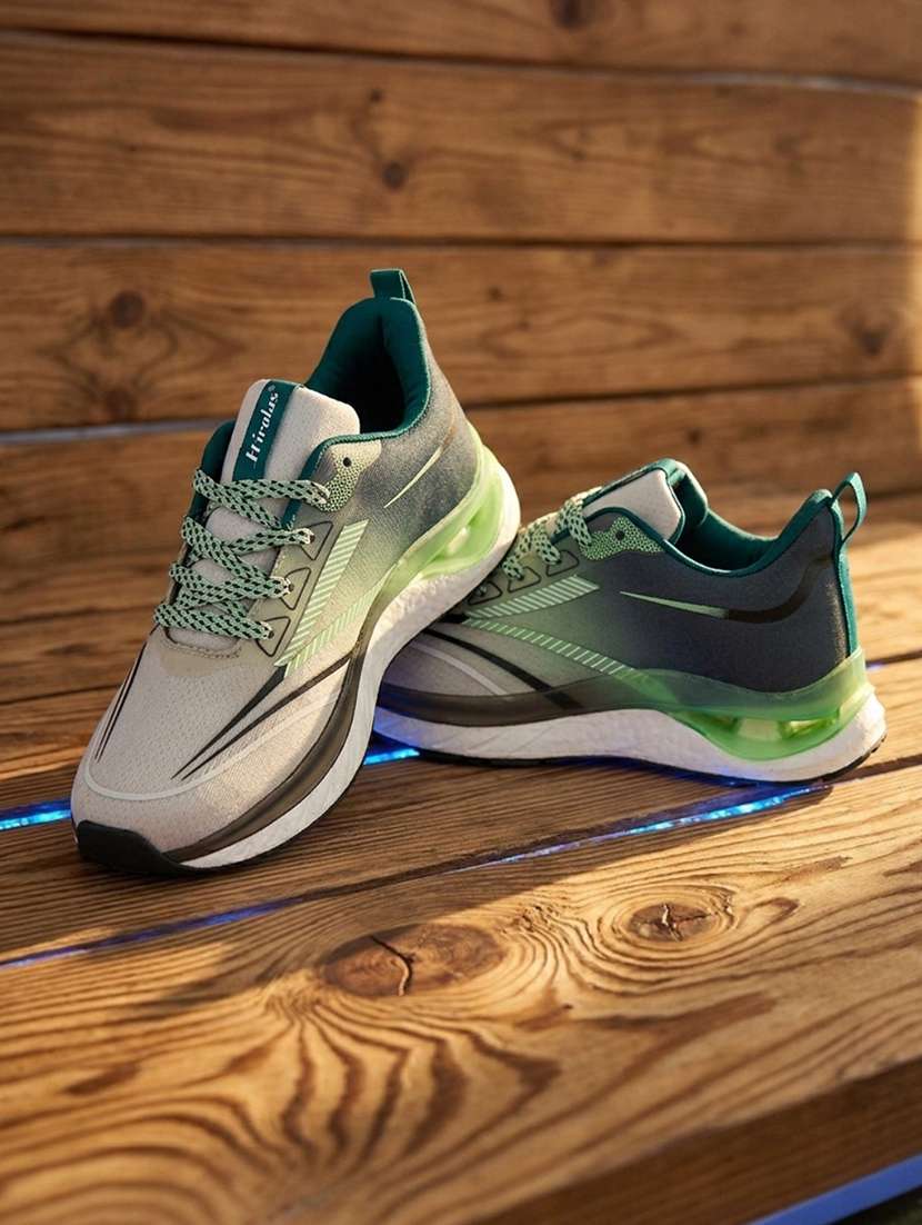 men solid green lace up shoe