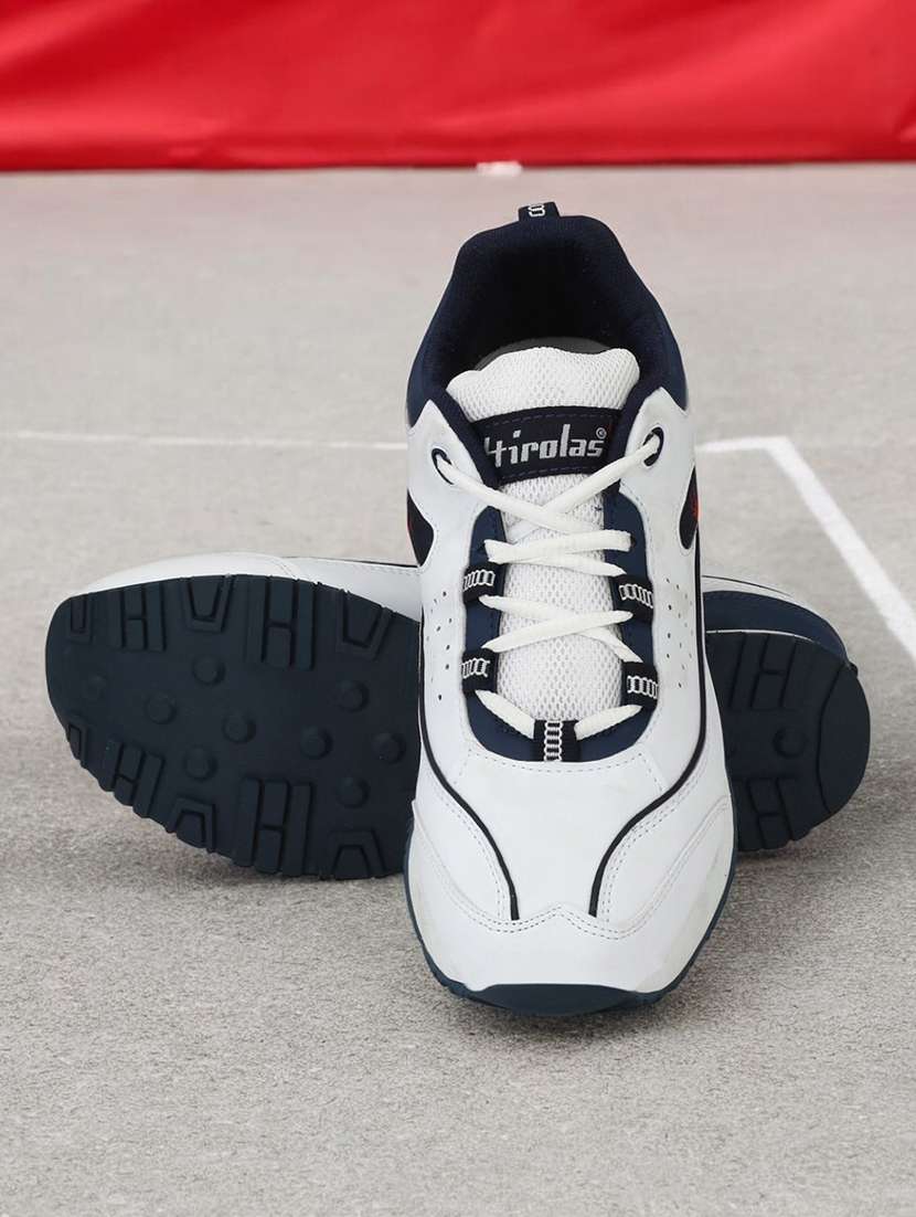 men solid white lace up shoe