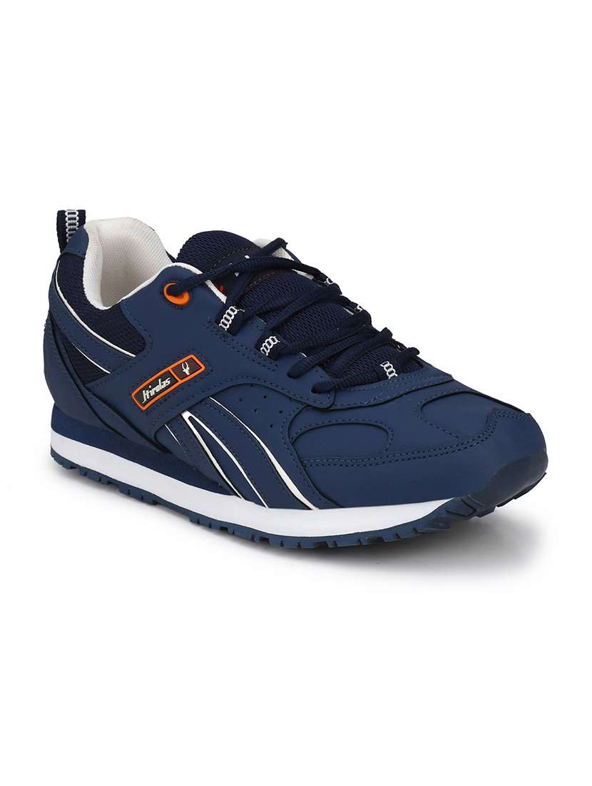 men solid blue lace up shoe