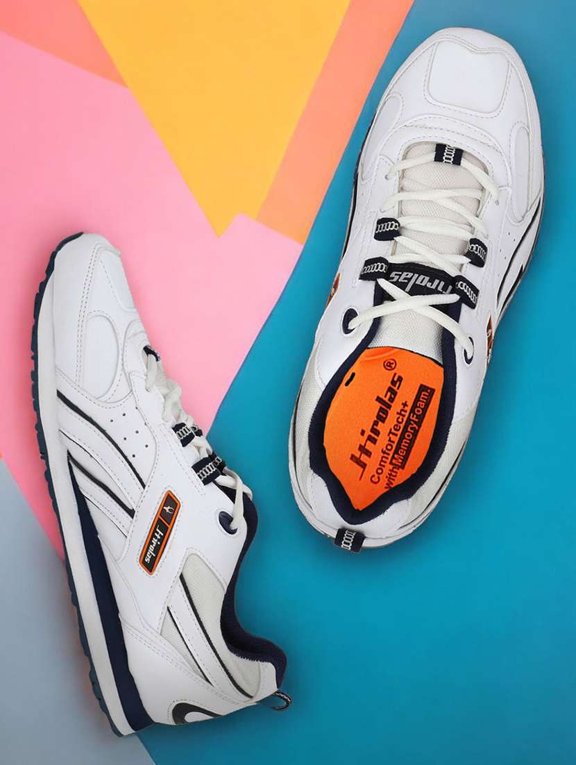 men solid white lace up shoe