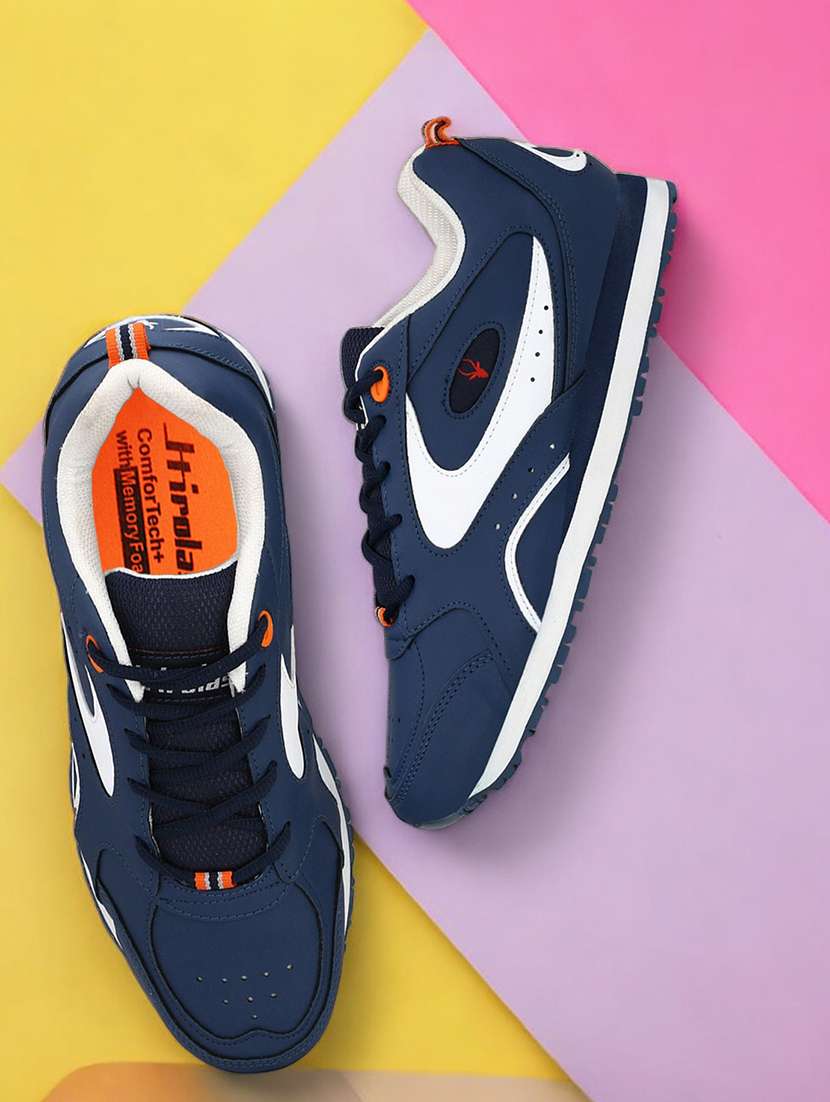 men solid blue lace up shoe