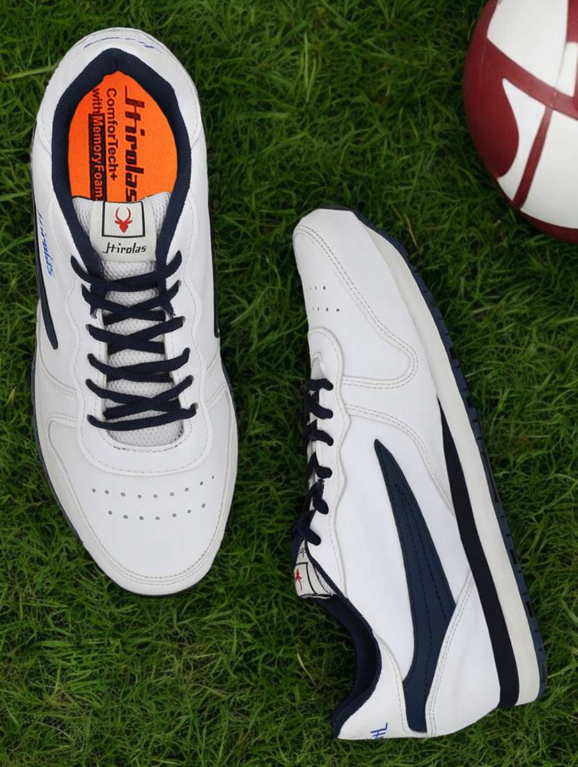 men solid white lace up shoe
