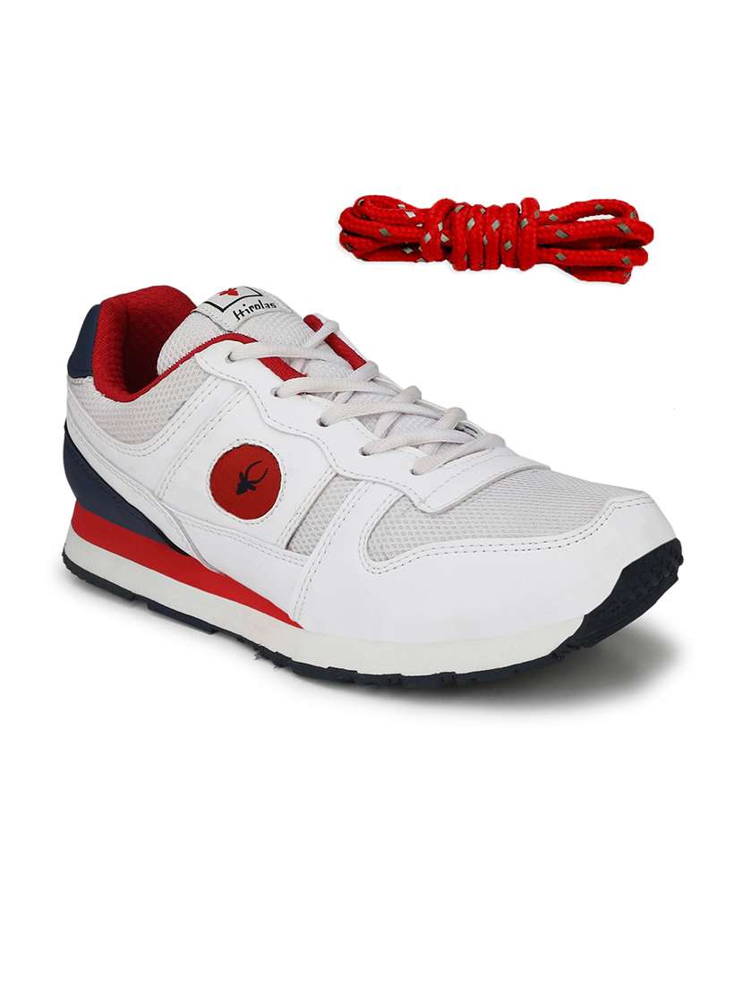 men solid red lace up shoe