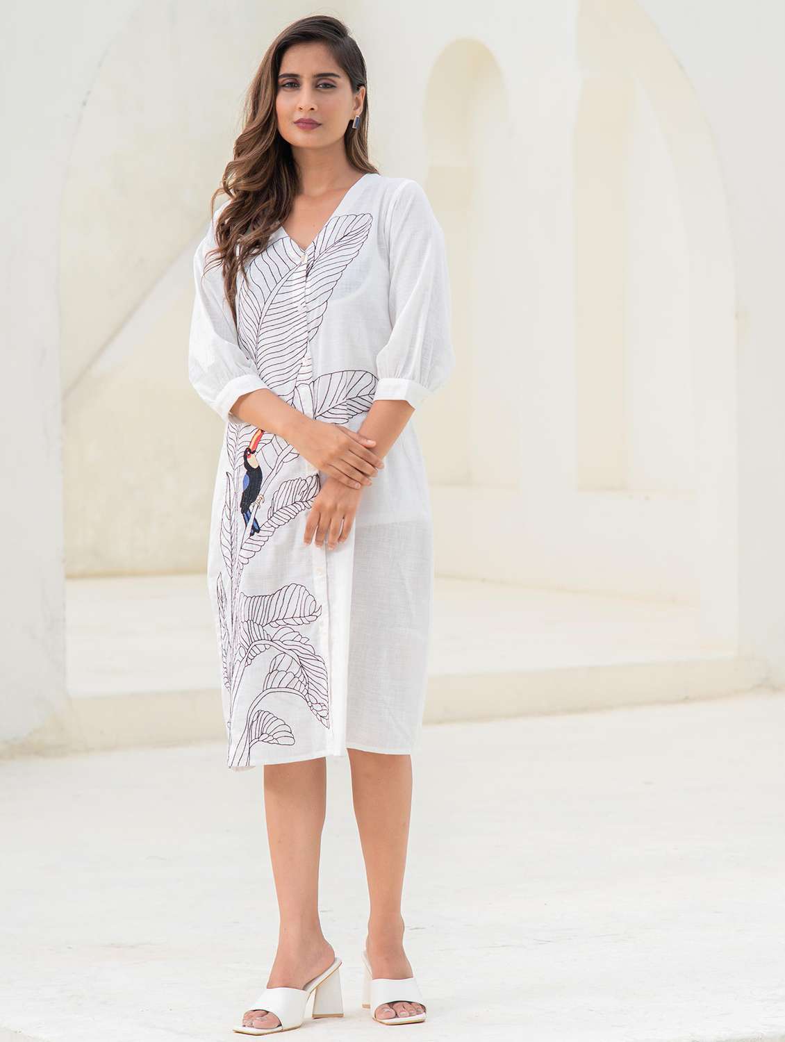 women  white cotton straight kurta