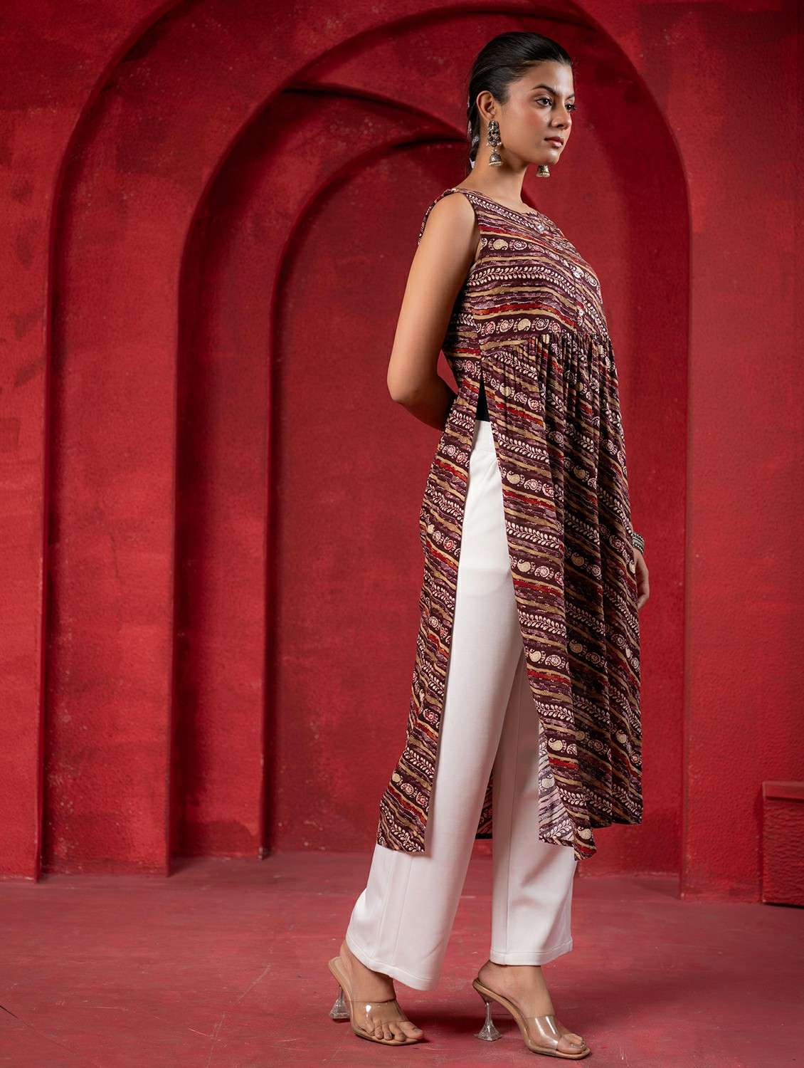 women multi viscose flared kurta - 22473127 -  Standard Image - 3
