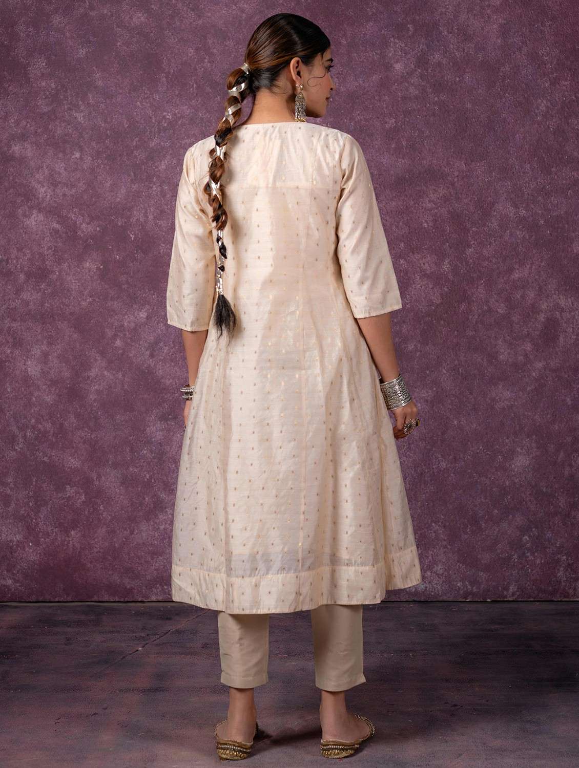 women beige polyester a-line kurta - 22473128 -  Standard Image - 3