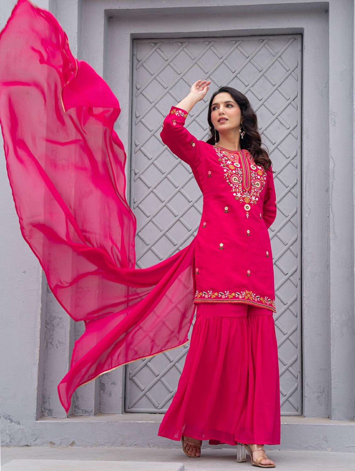 women fuchsia kurta salwar set - 22473144 -  Standard Image - 3