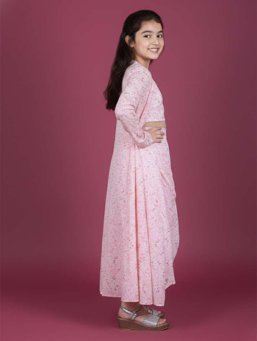 Kids Pink Cotton Skirt Top Set Suit Set - 22473212 -  Standard Image - 3