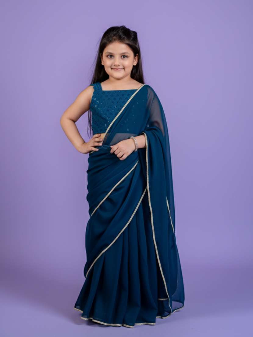 girl ready to wear saree